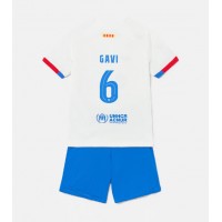 Camisa de Futebol Barcelona Paez Gavi #6 Equipamento Secundário Infantil 2023-24 Manga Curta (+ Calças curtas)
